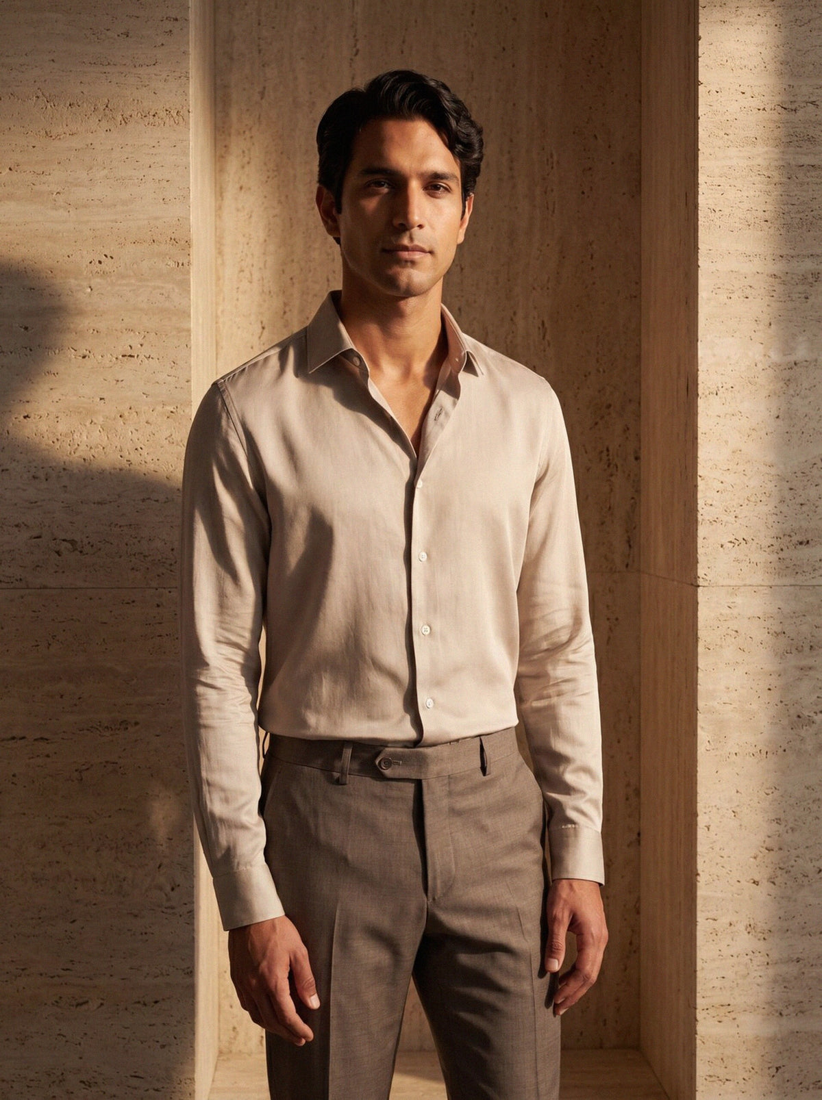 Silk Shirt — Stone