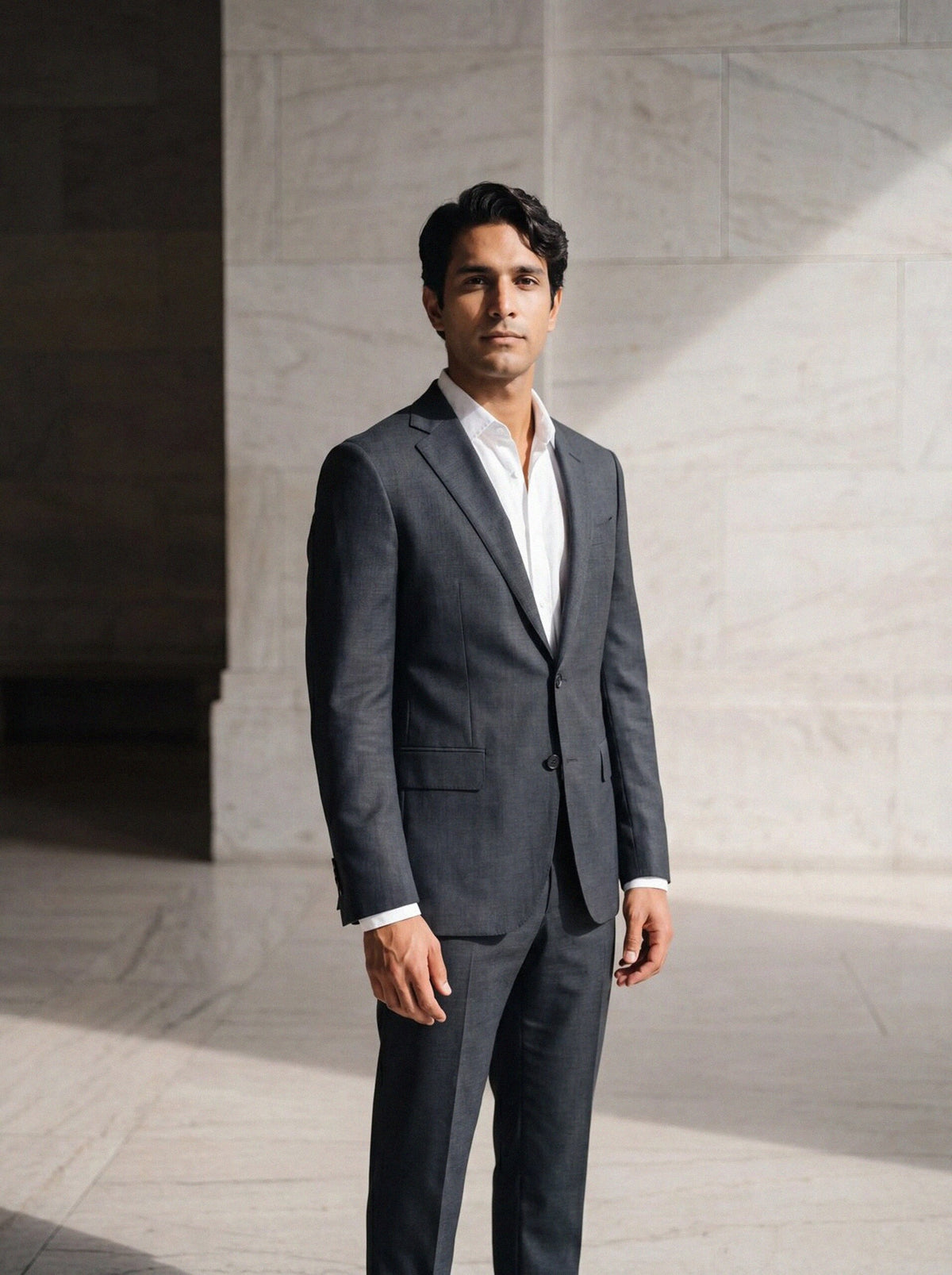 Summer Wool Suit — Charcoal