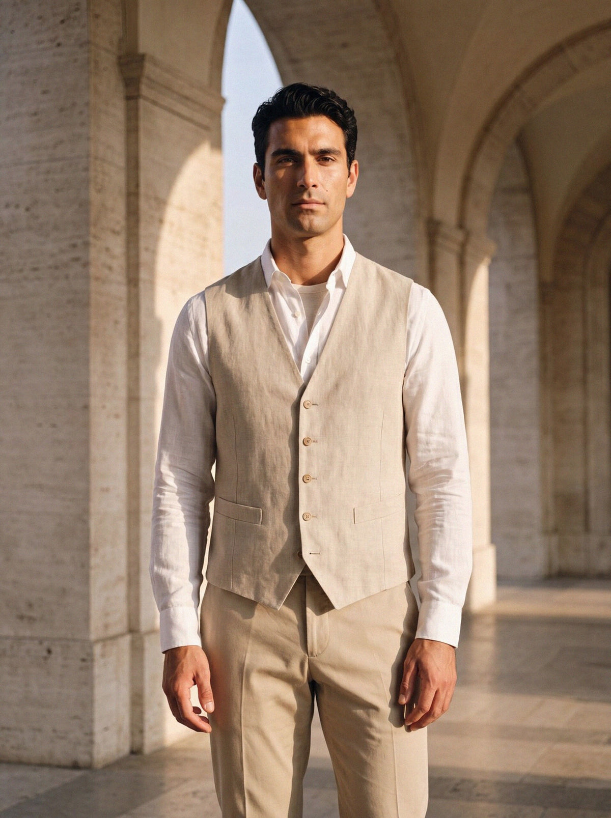 Travel Gilet — Stone