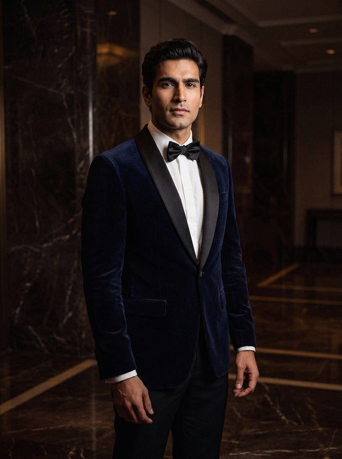 Velvet Dinner Jacket — Navy