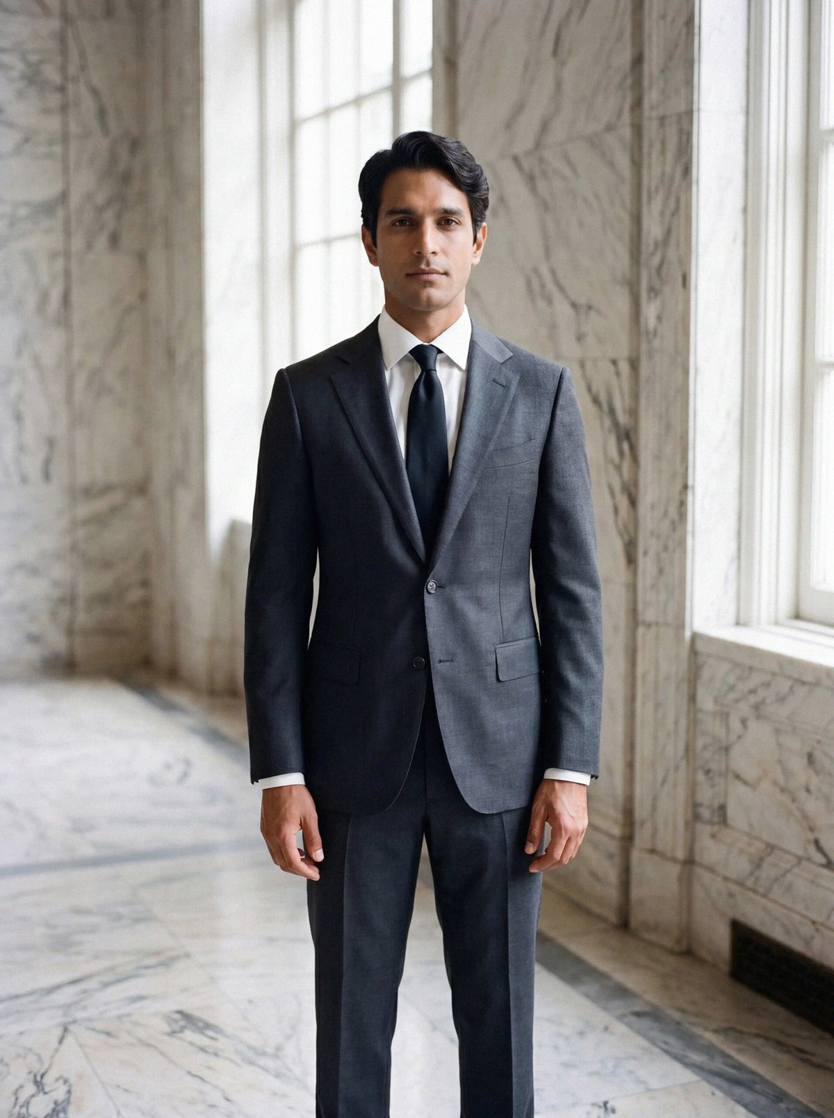 Worsted Business Suit — Charcoal