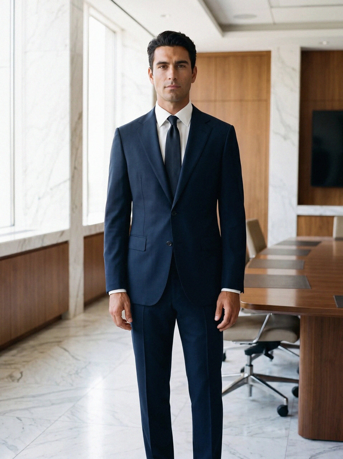 Worsted Business Suit — Navy