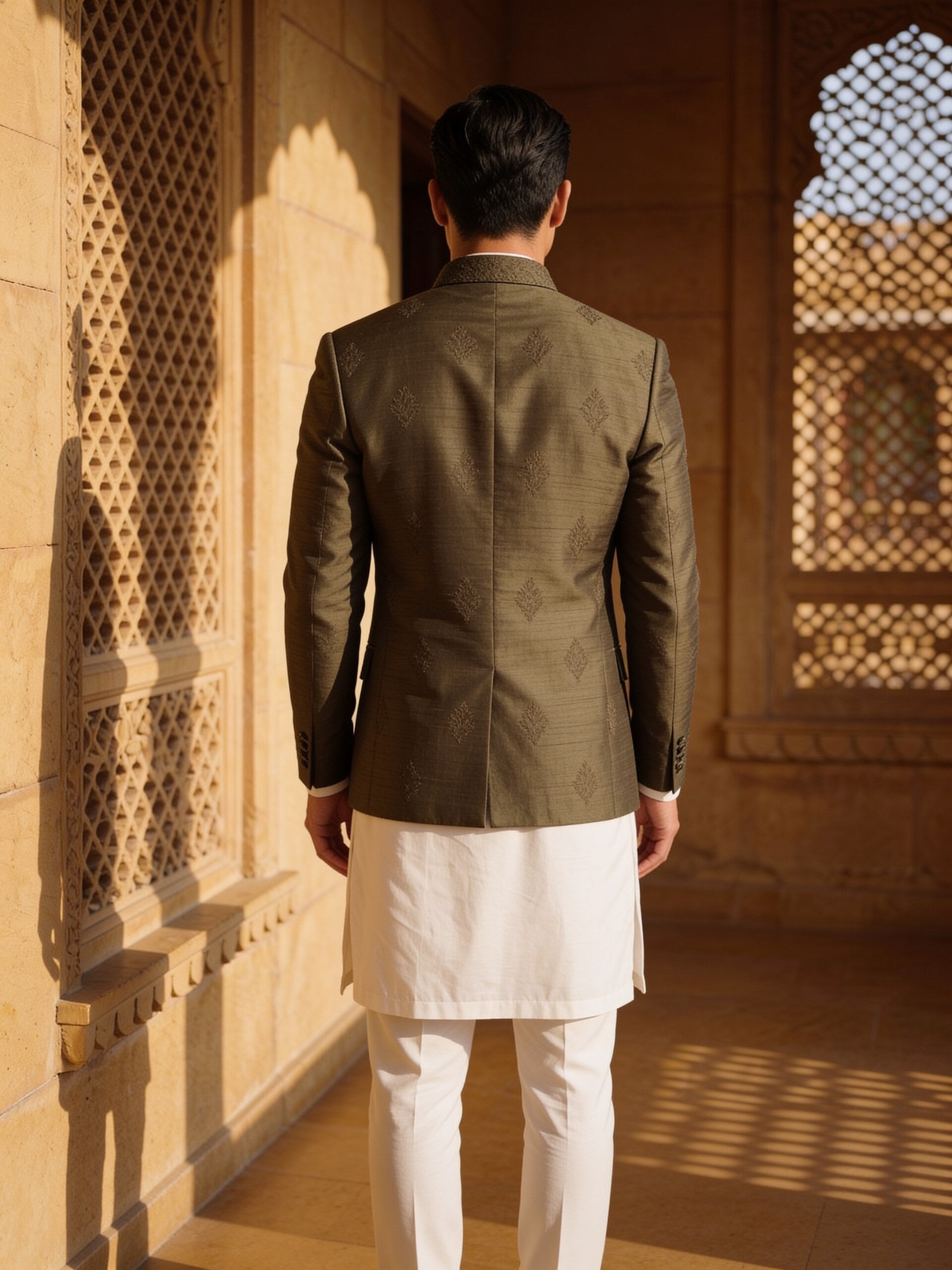 hs26-bandhgala-deep-olive back