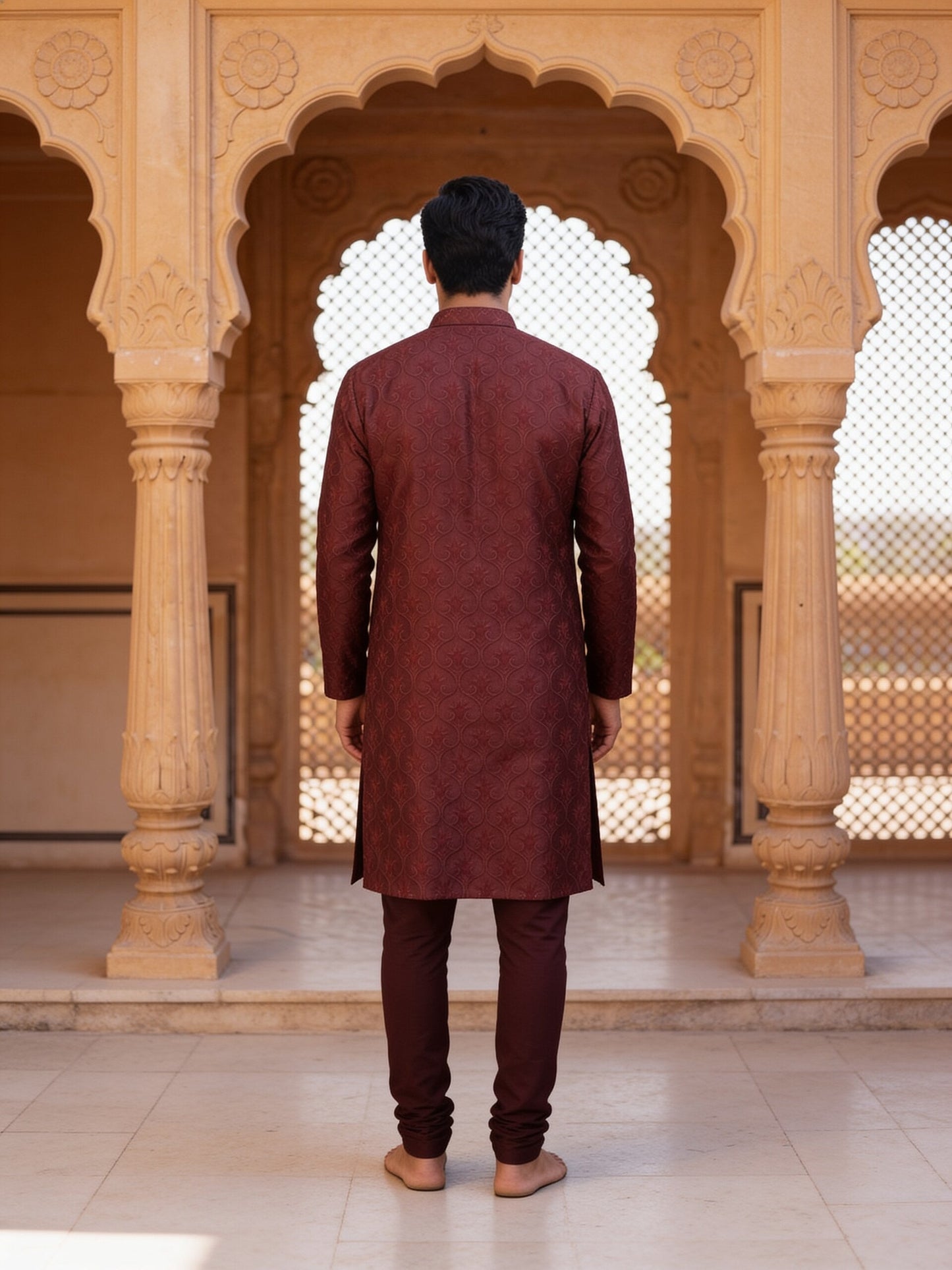 hs26-kurta-set-maroon back
