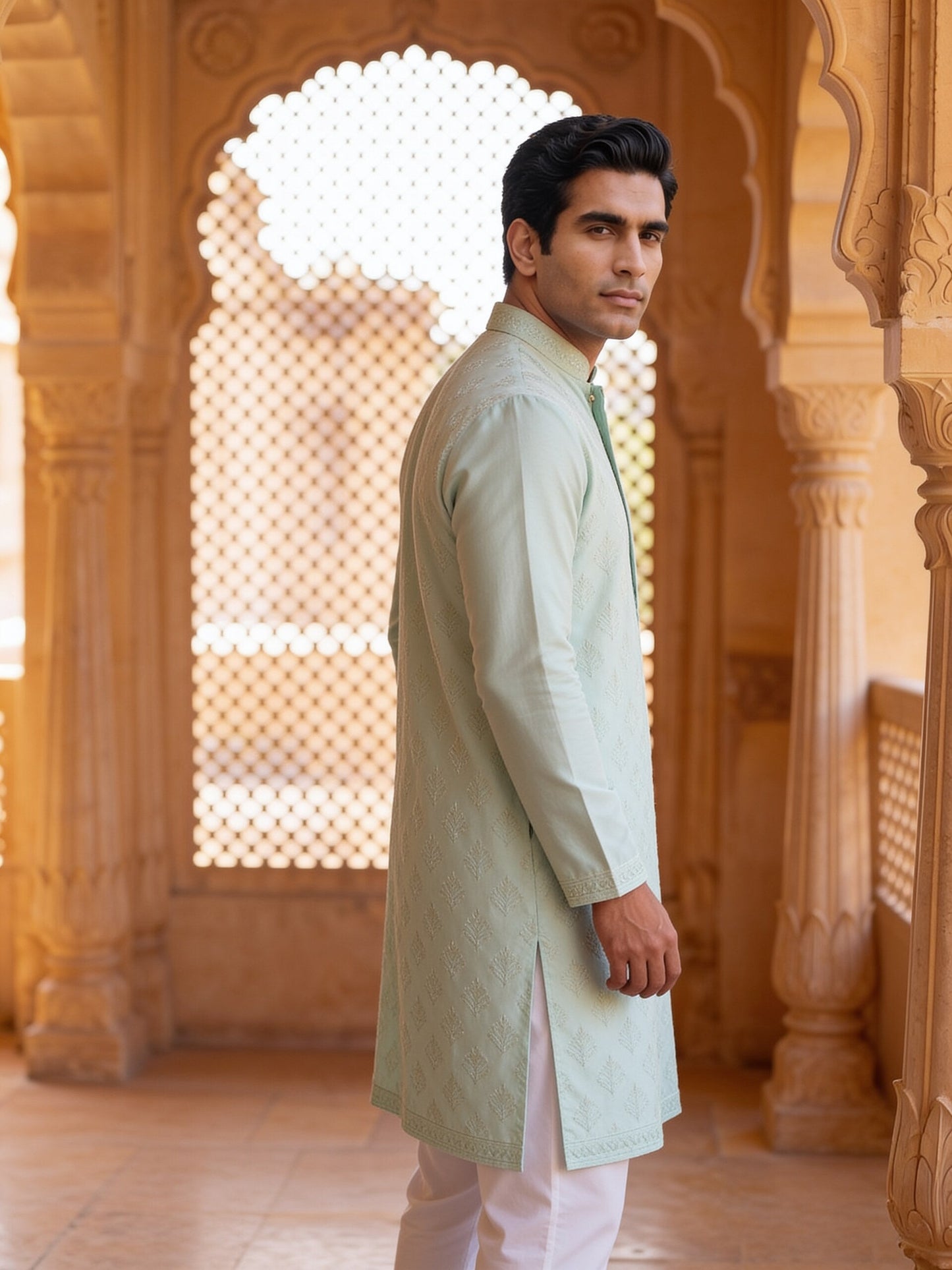 hs26-kurta-set-mint three-quarter