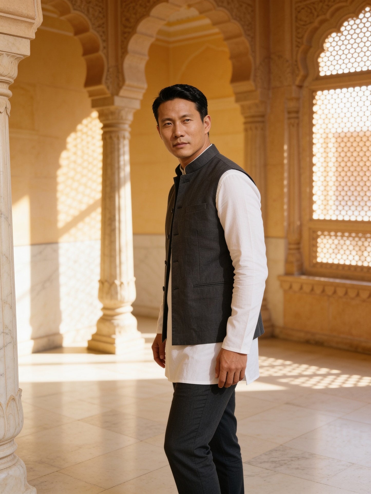 hs26-nehru-jacket-charcoal three-quarter