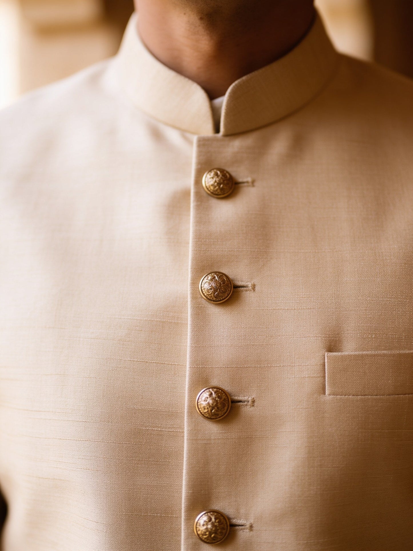 hs26-raw-silk-sherwani-champagne macro