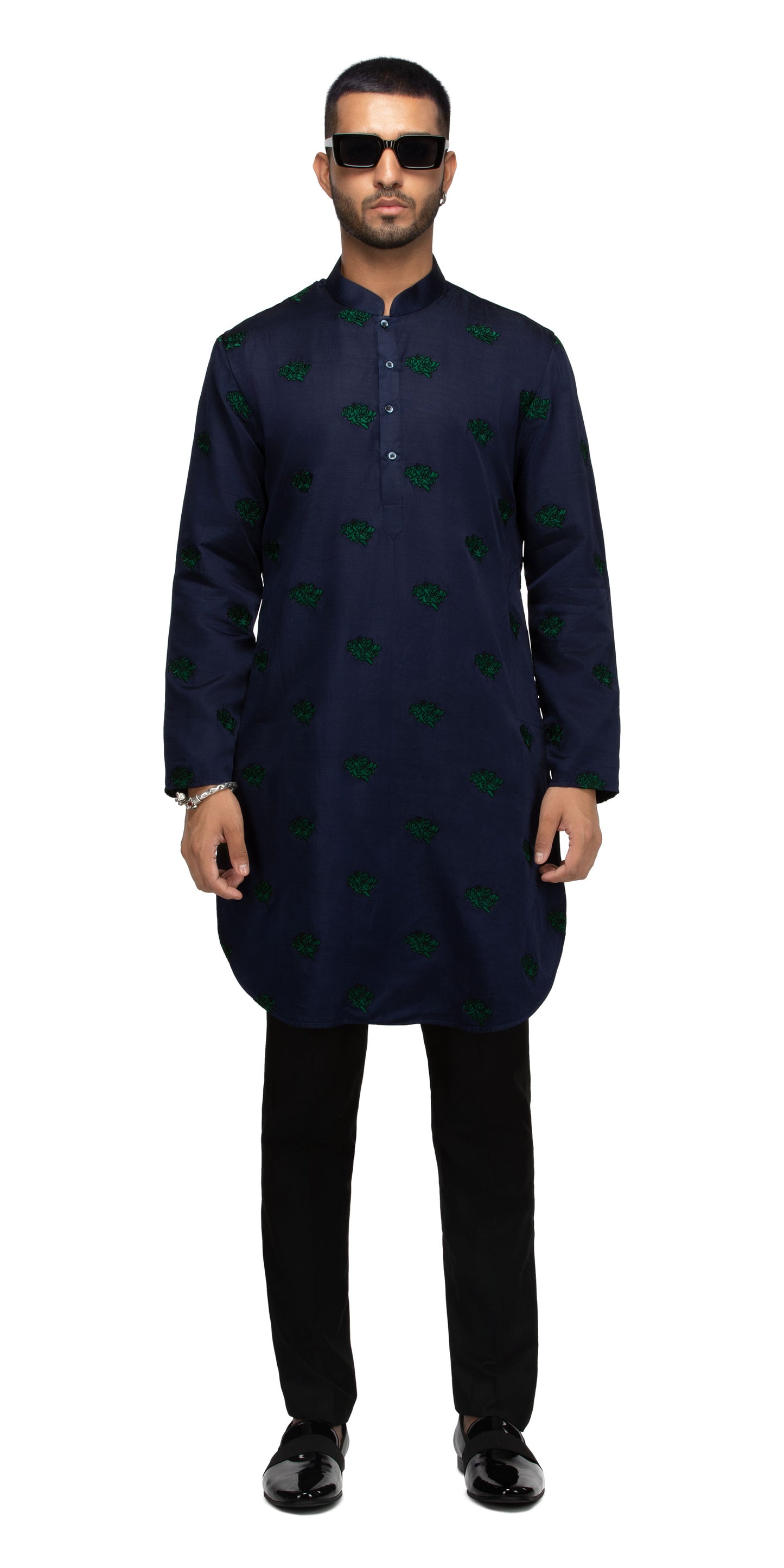Navy Calendula Kurta