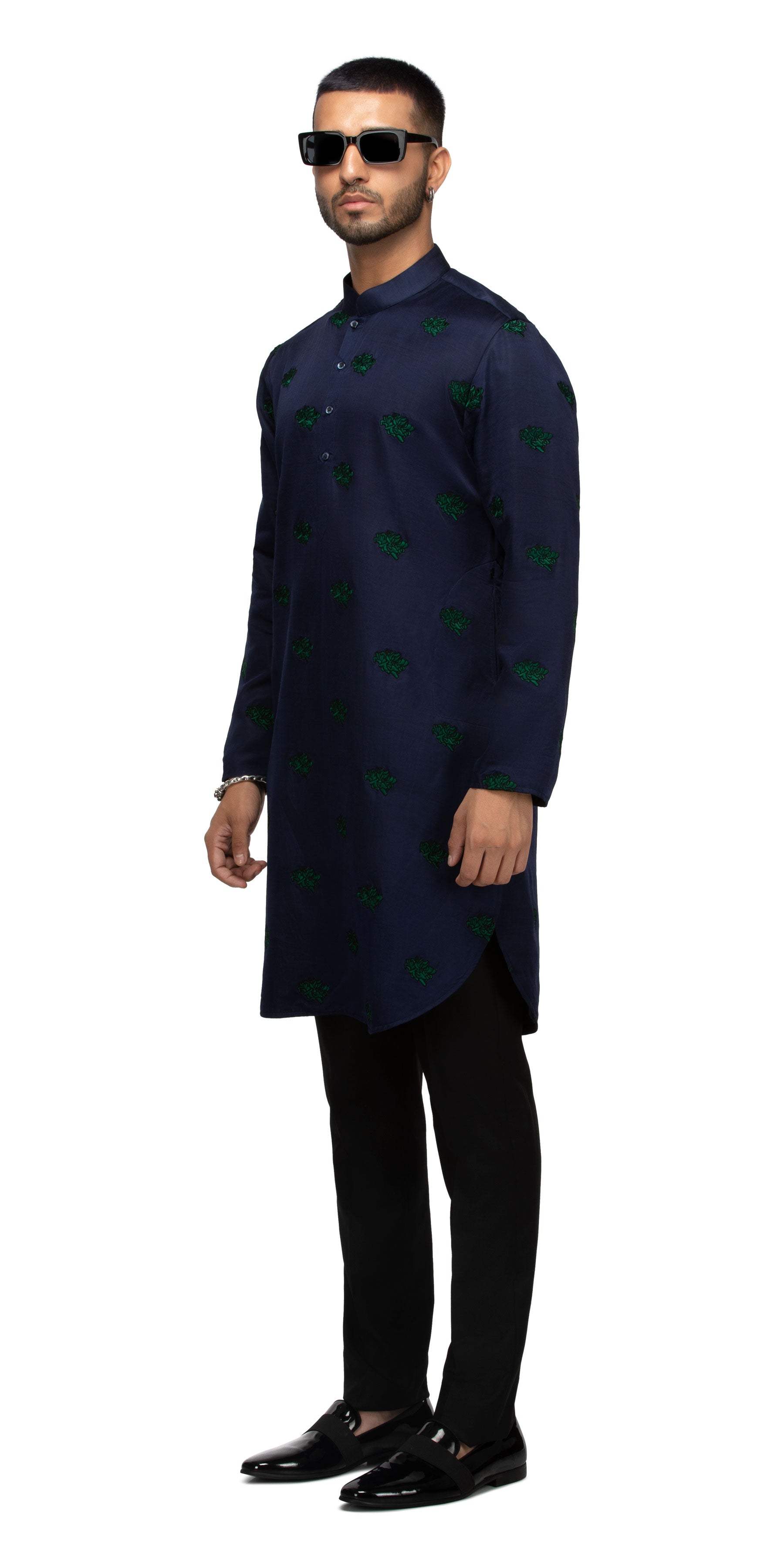 Navy Calendula Kurta