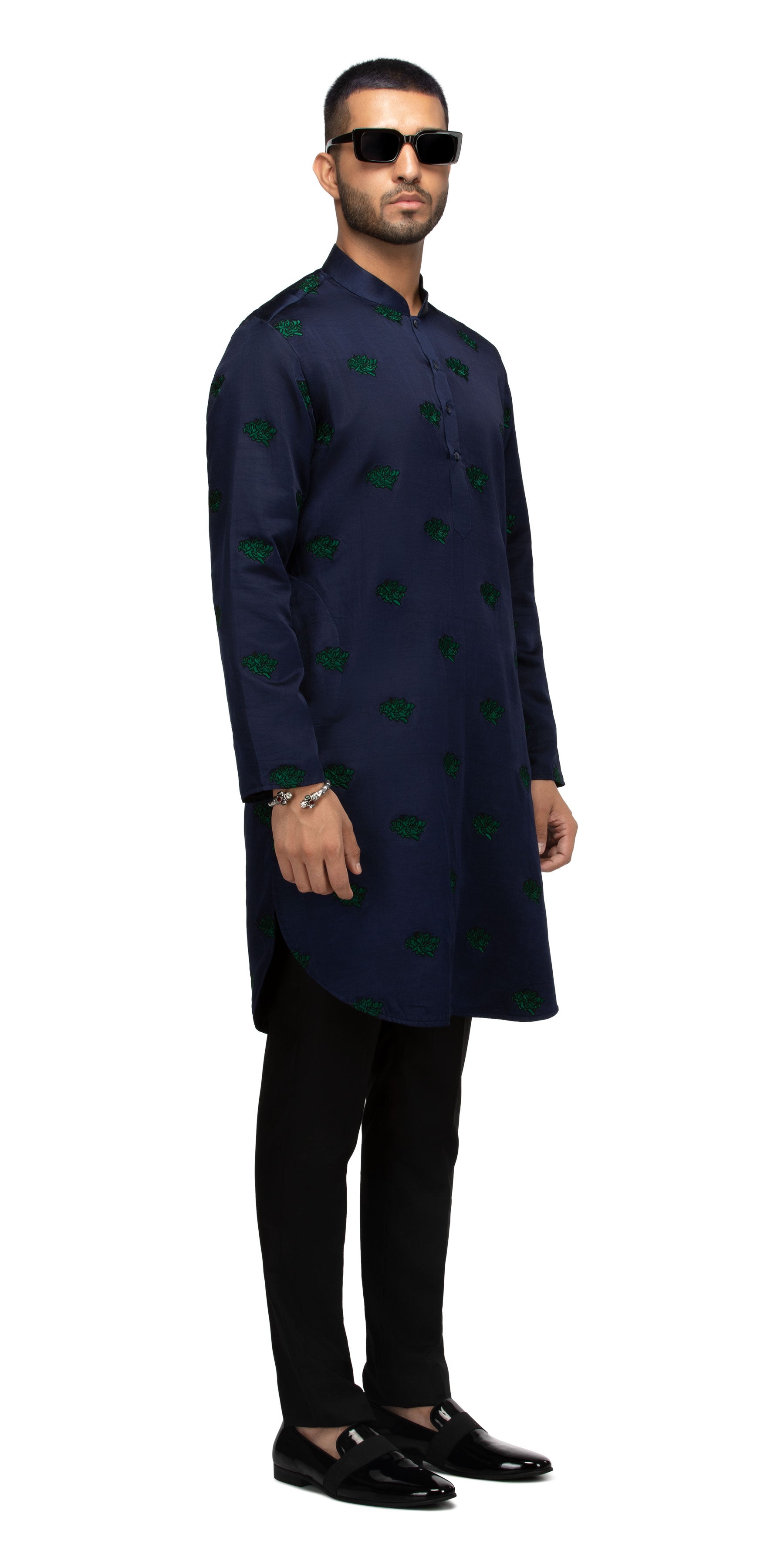Navy Calendula Kurta