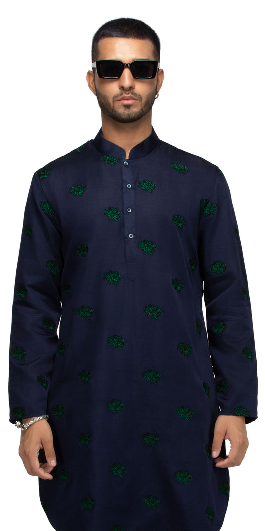 Navy Calendula Kurta