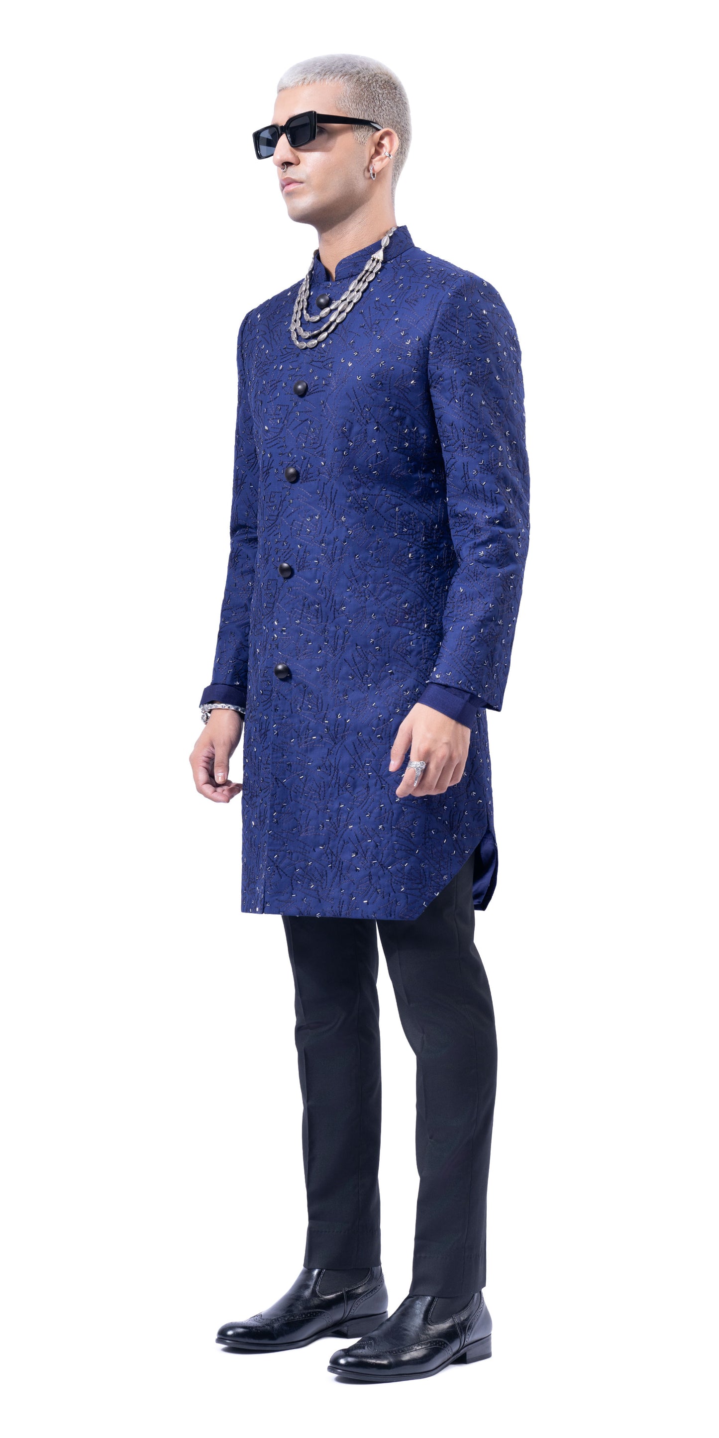 Navy Firefly Highlight Sherwani