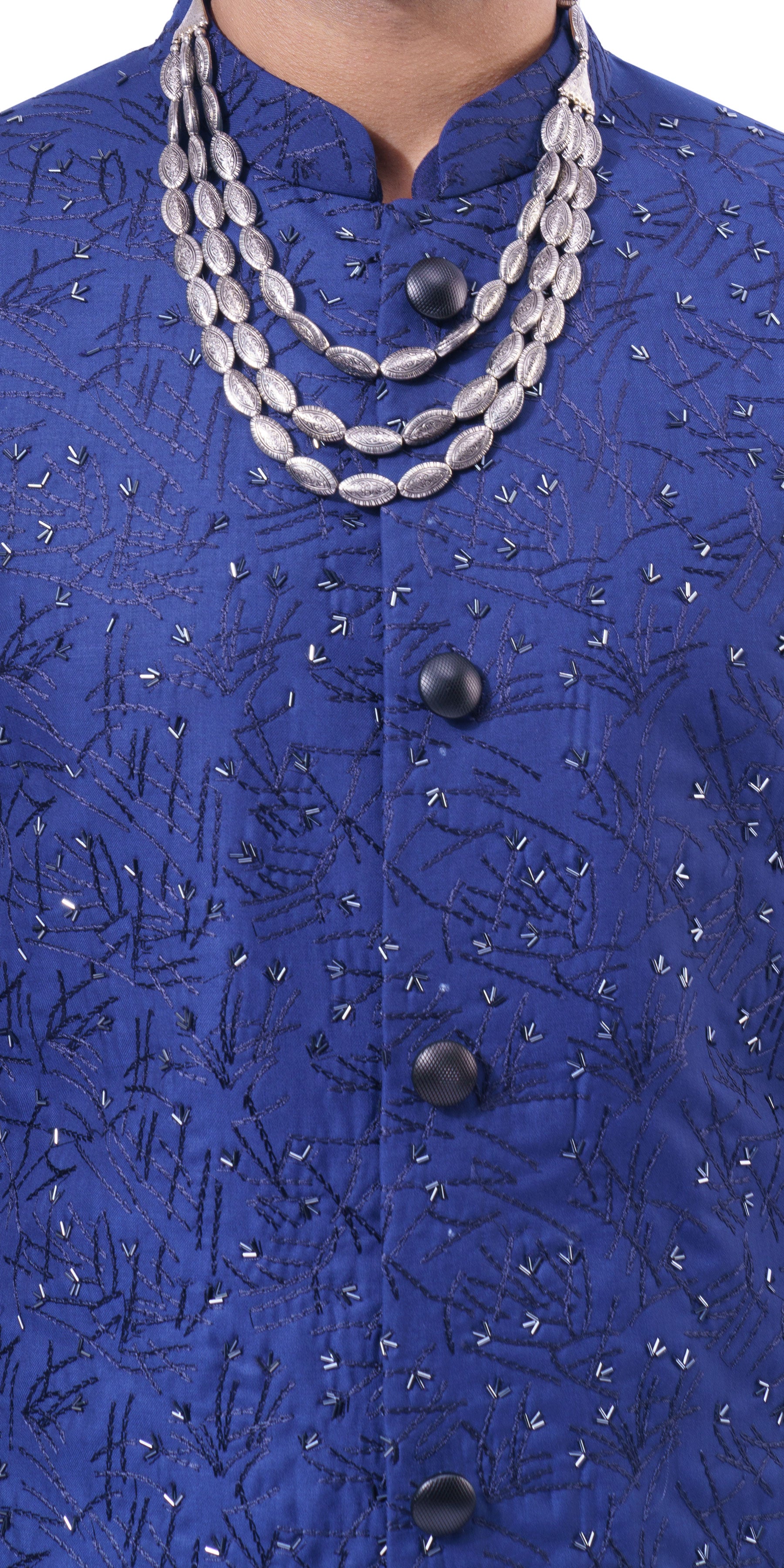 Navy Firefly Highlight Sherwani