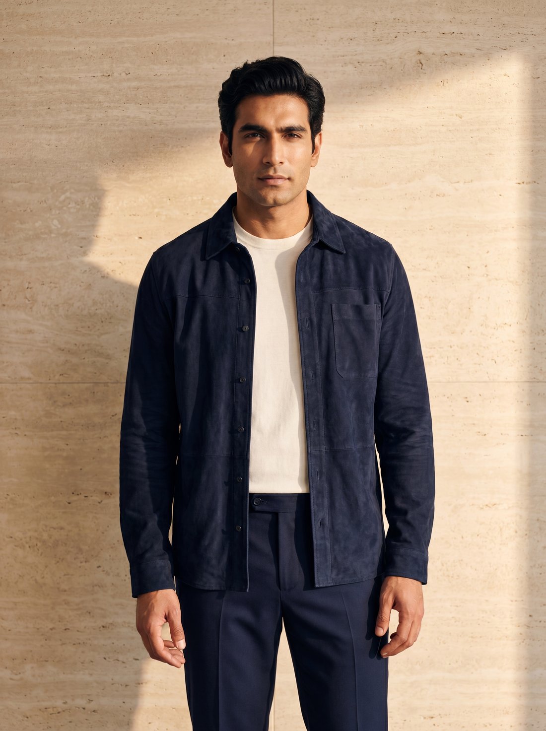Suede Overshirt in Midnight