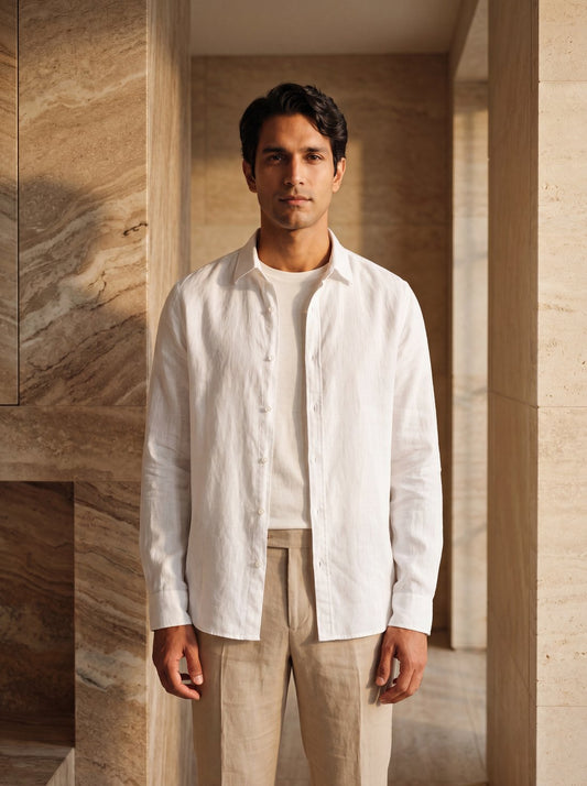 Linen Overshirt in White