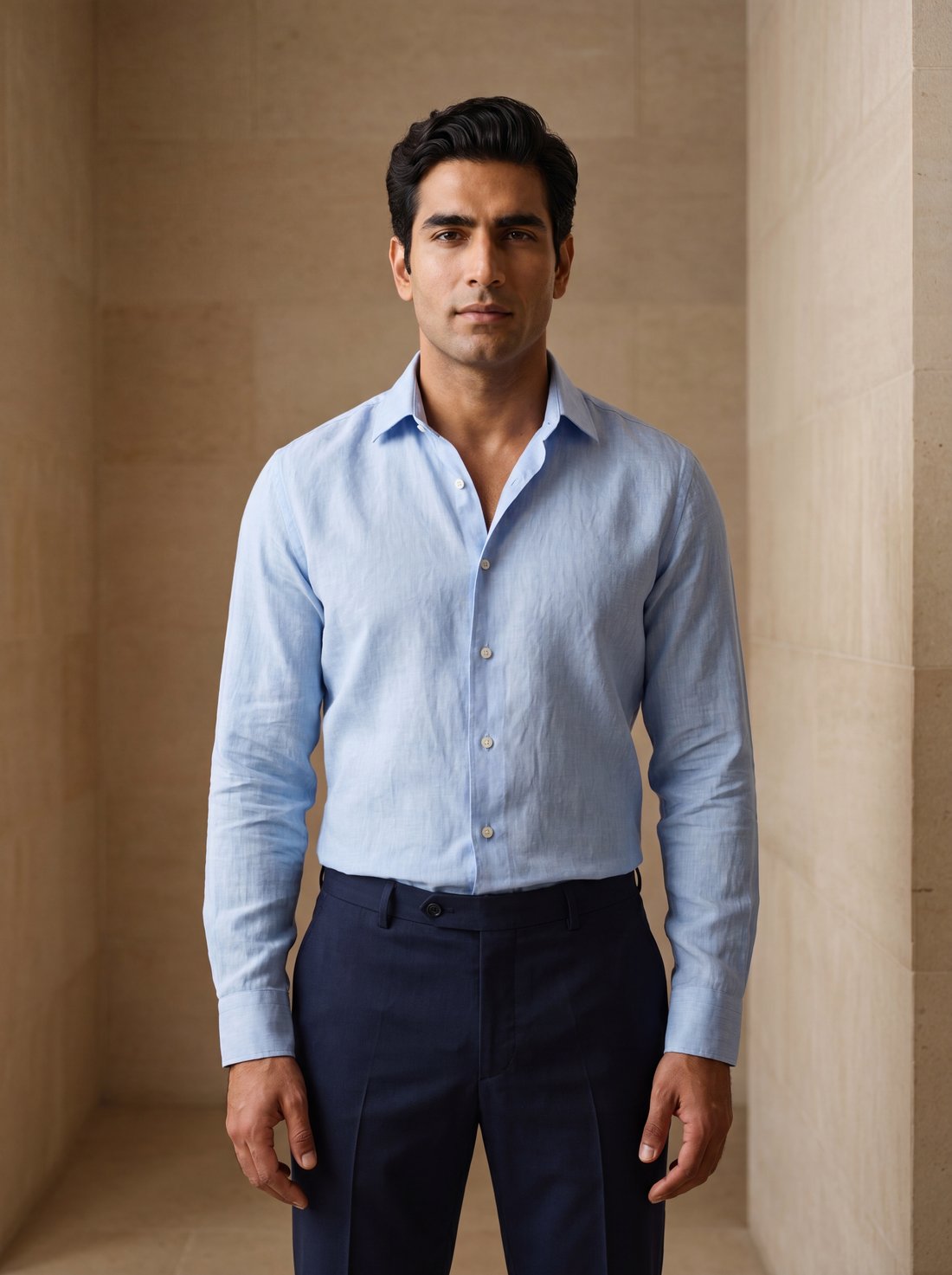 Linen Shirt in Powder Blue