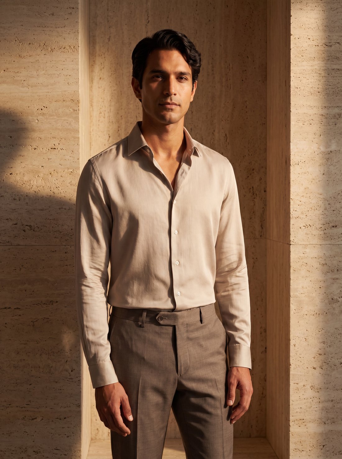 Silk Shirt in Stone