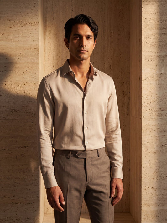 Silk Shirt in Stone