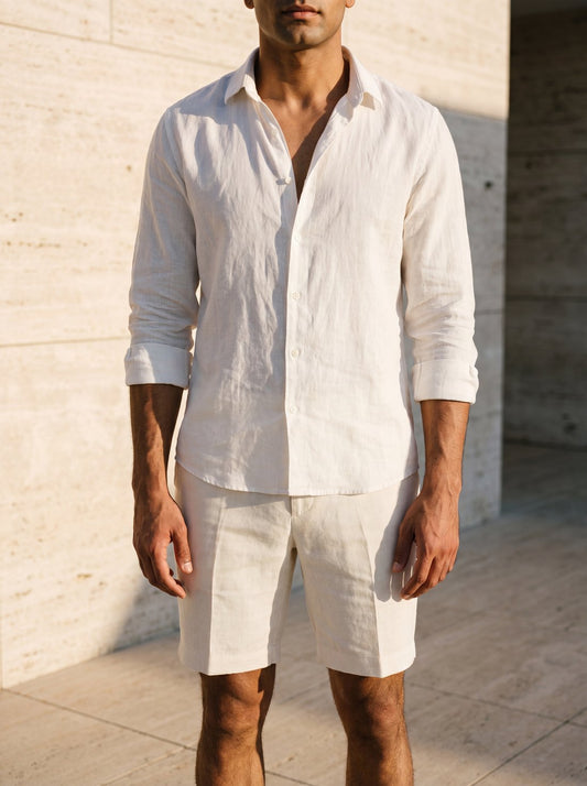 Linen Short in Ecru