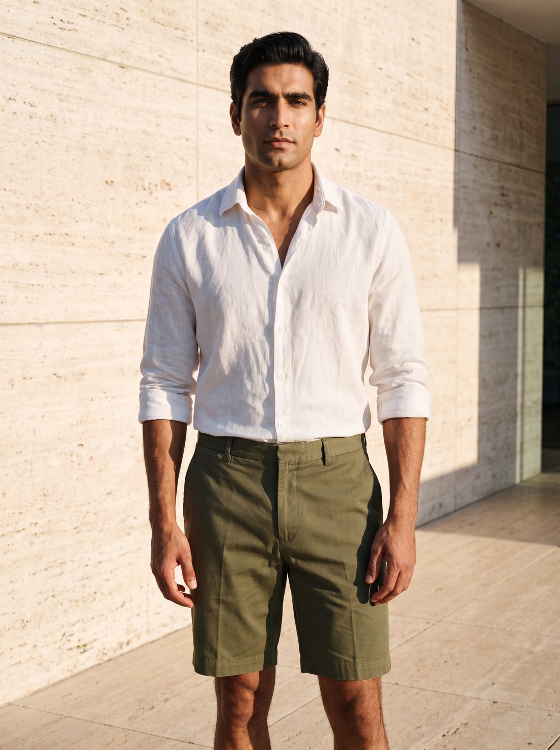 Cotton Short in Olive