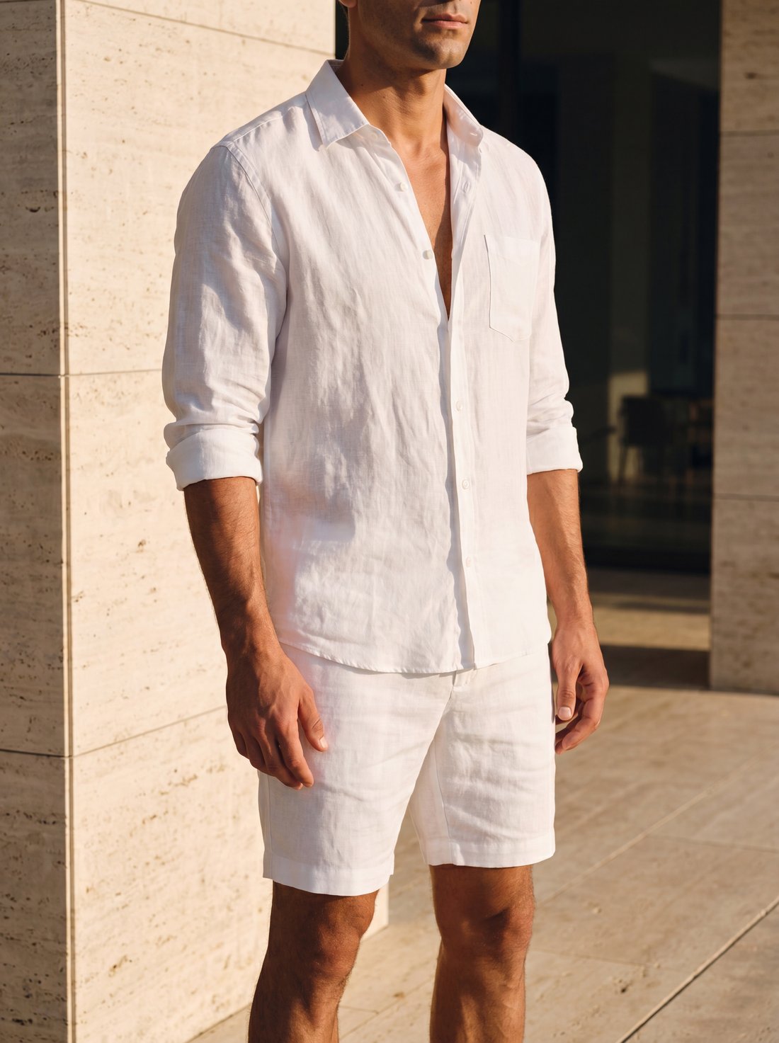 Linen Short in White