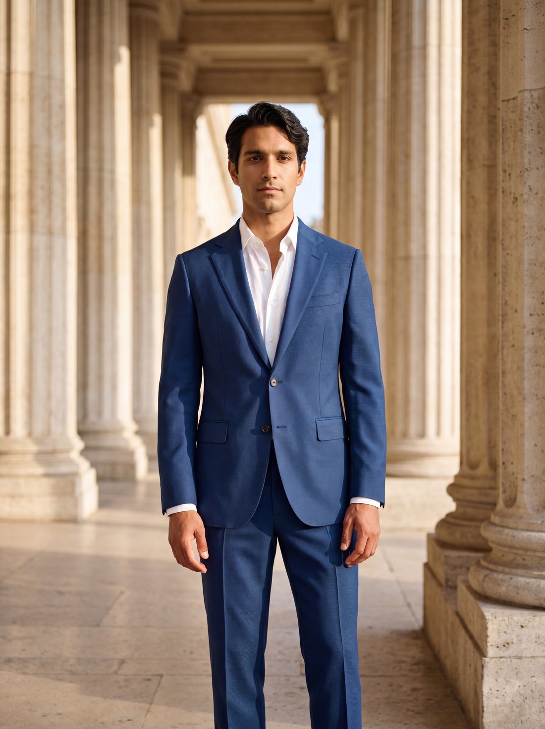 Hopsack Suit in Blue