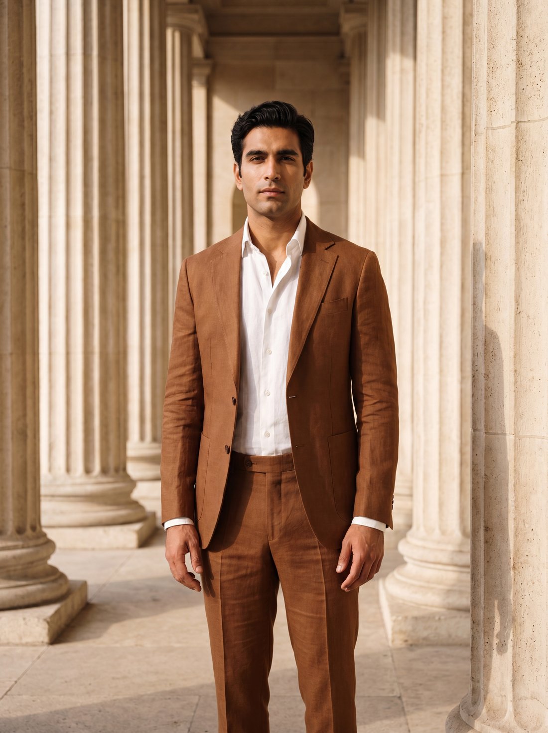 Linen Suit in Tobacco