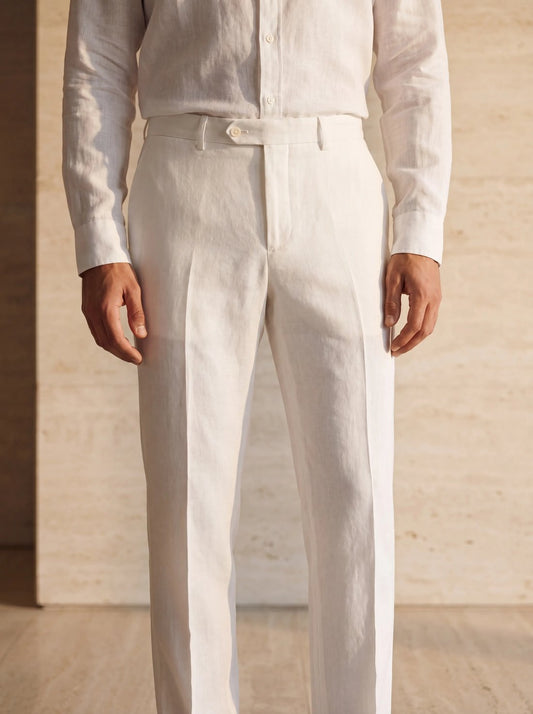 Cotton-Linen Trouser in White