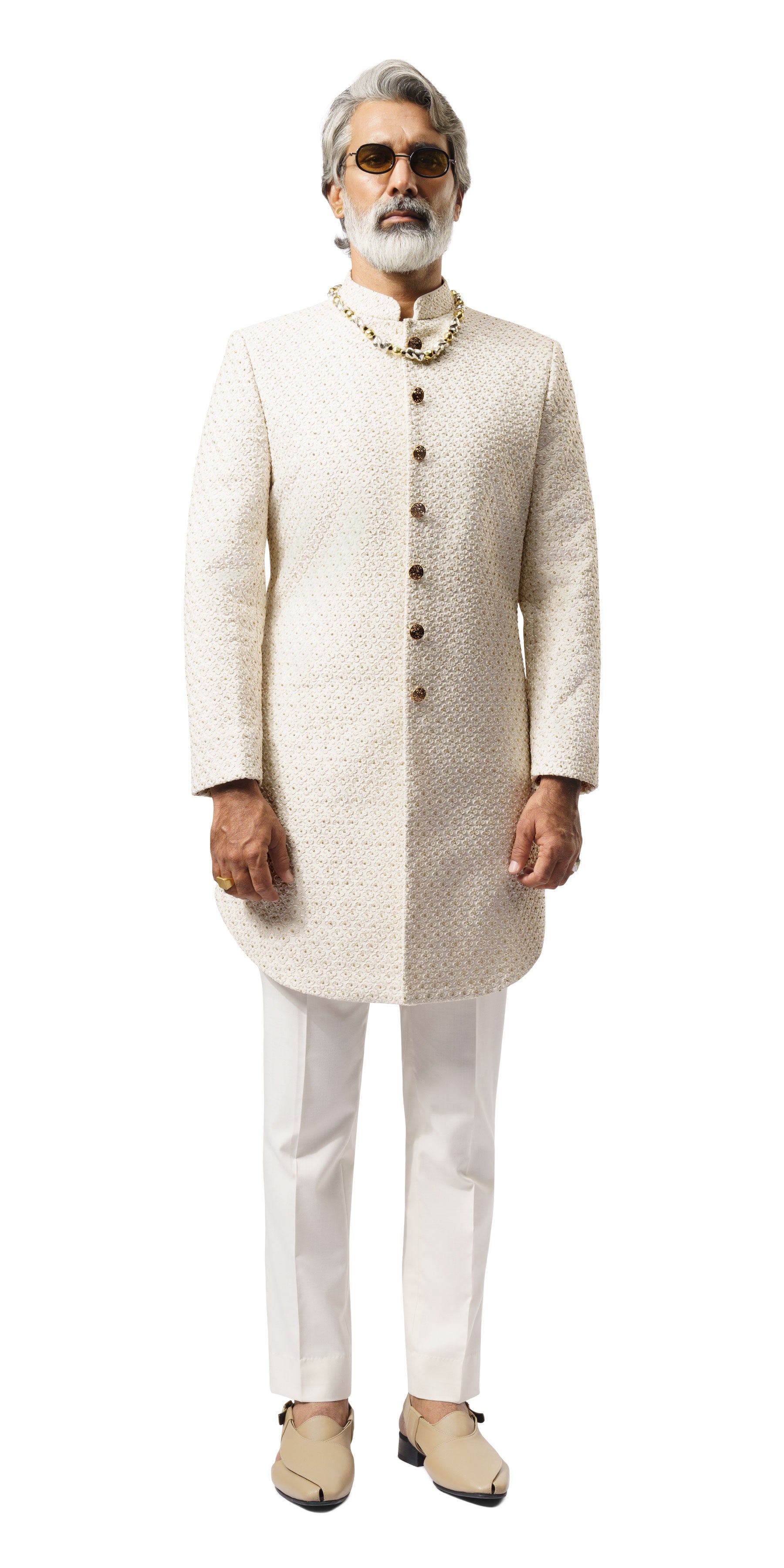 Vanilla Clover Knot Sherwani