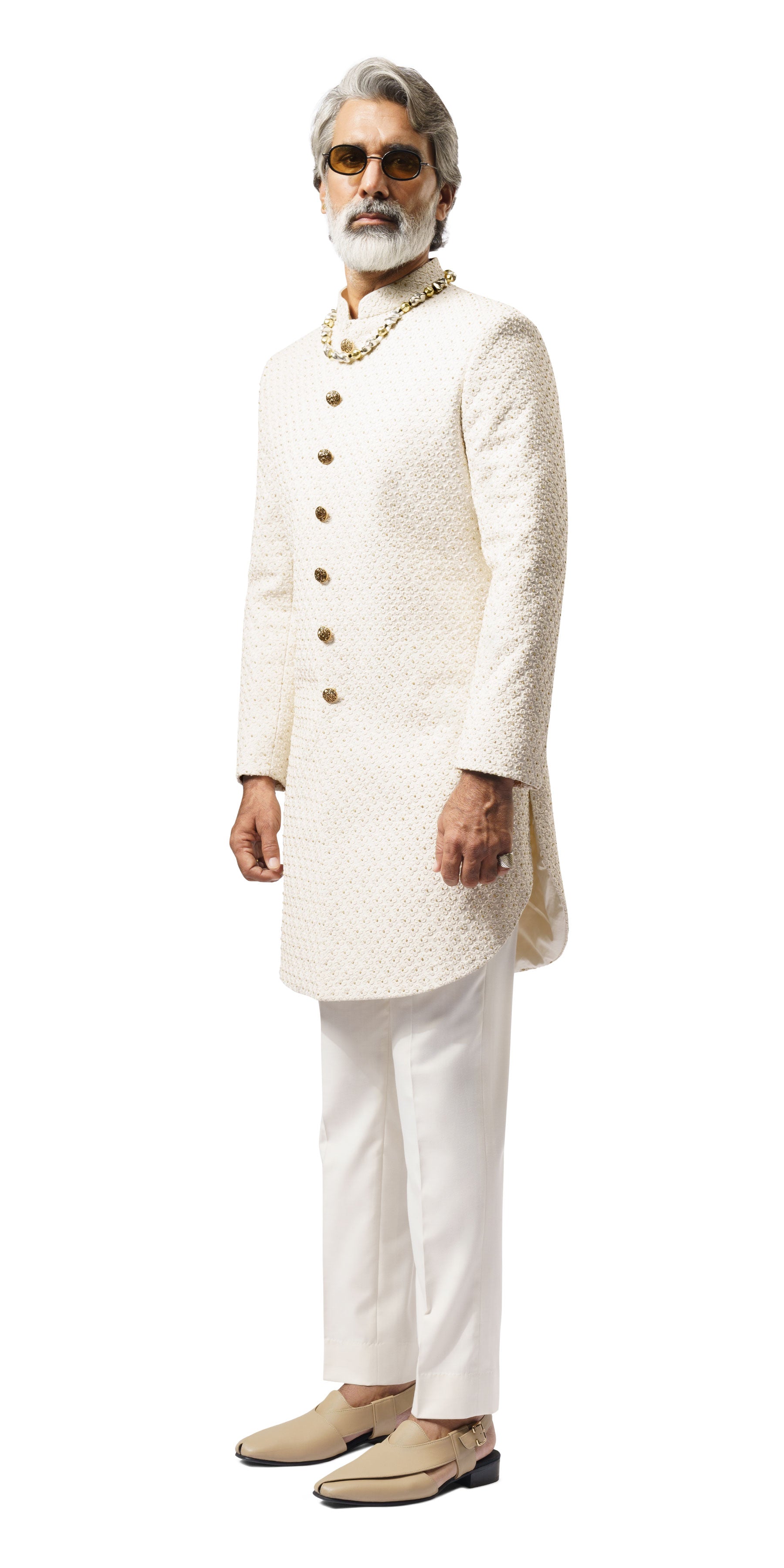 Vanilla Clover Knot Sherwani