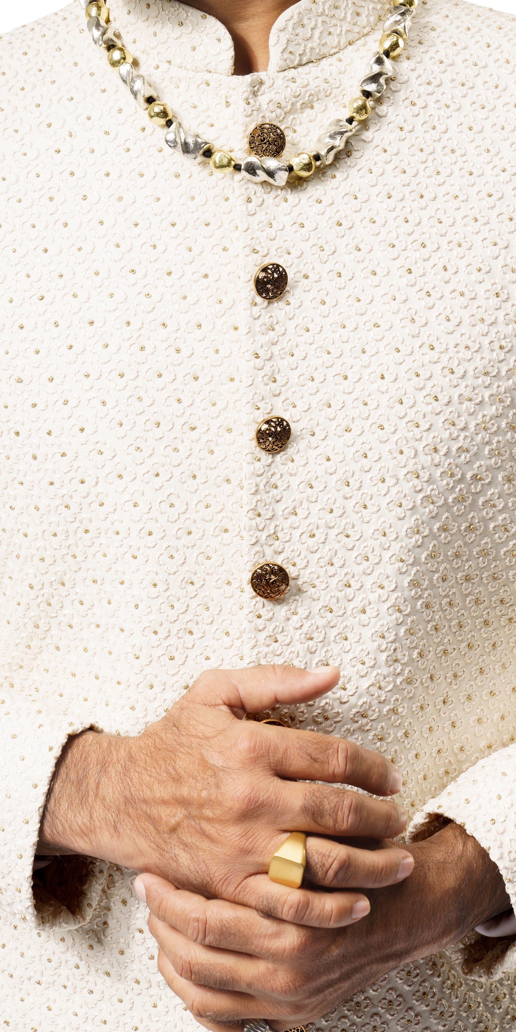 Vanilla Clover Knot Sherwani
