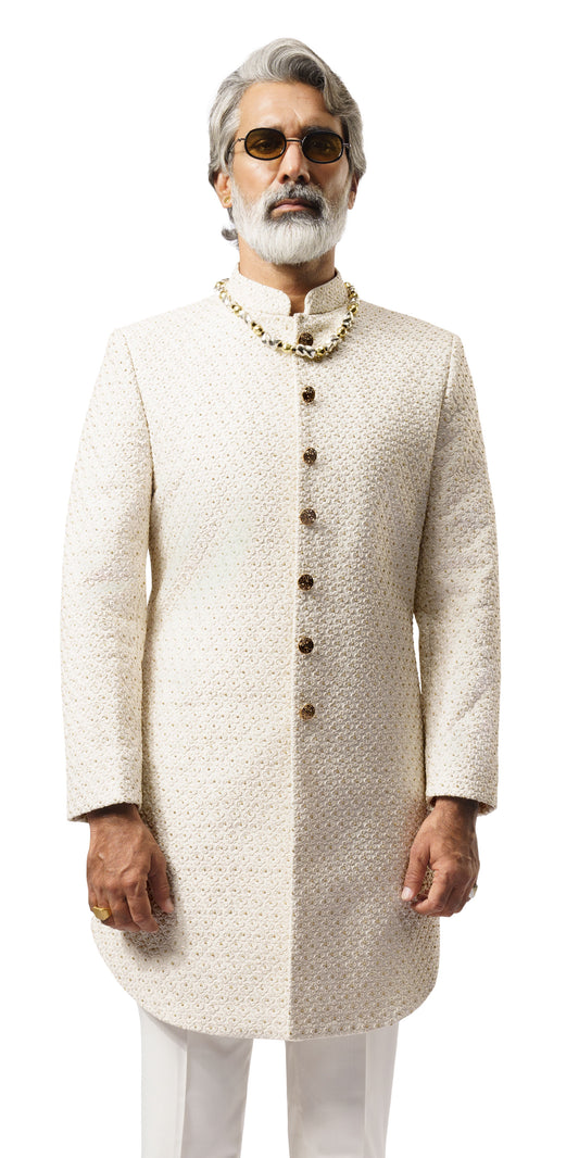 Vanilla Clover Knot Sherwani