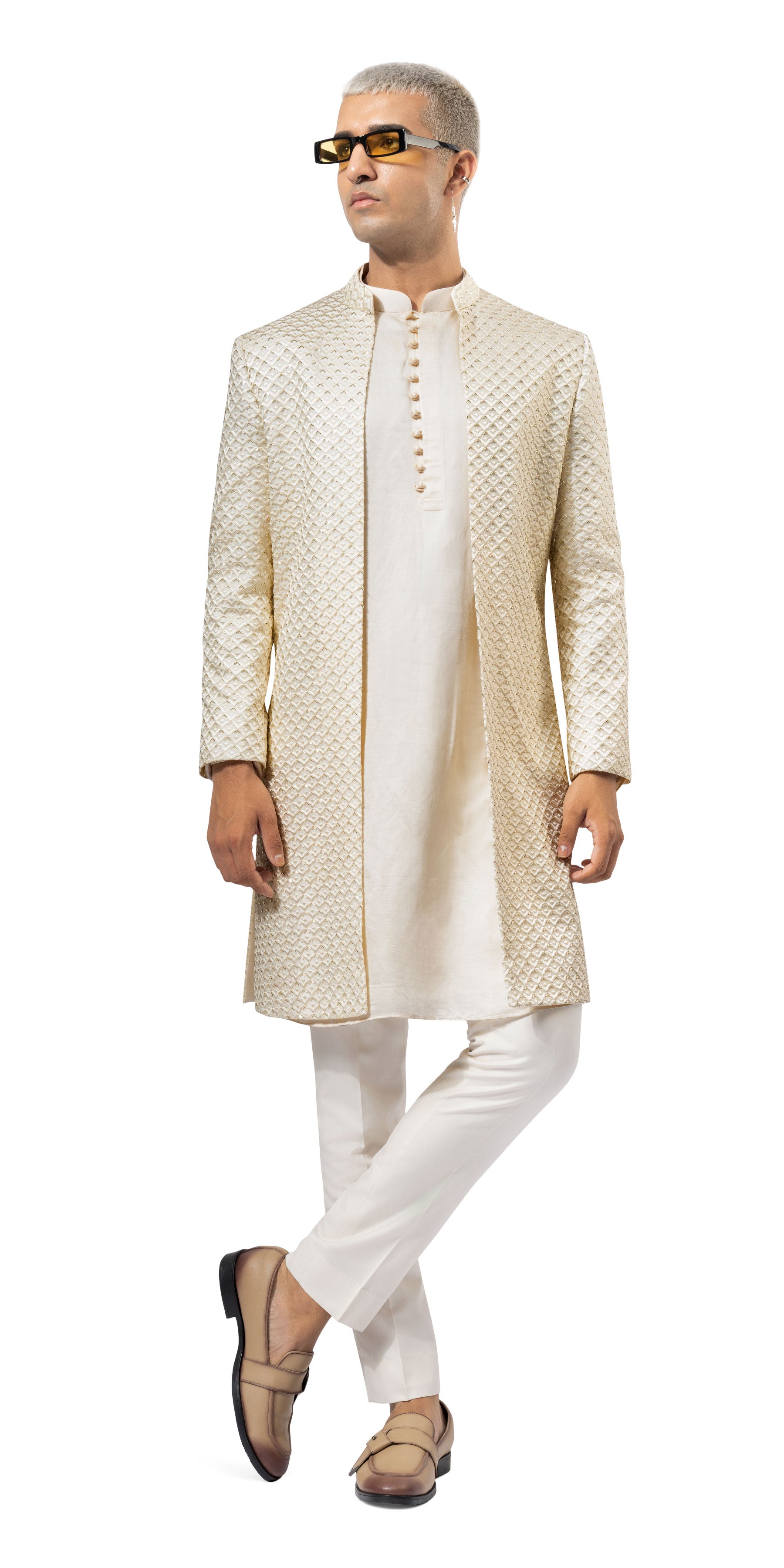 Vanilla Lamp Highlight Open Sherwani