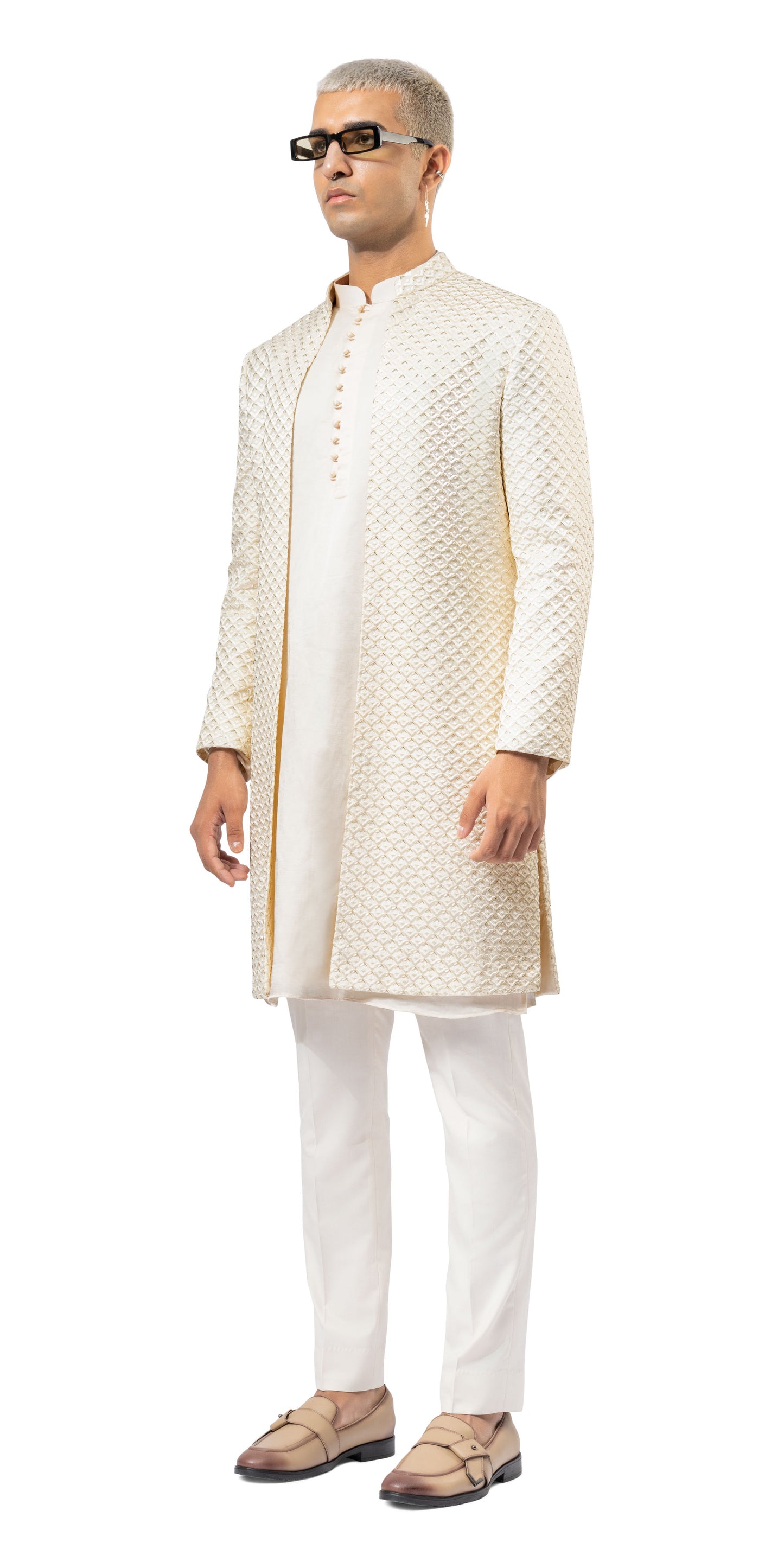 Vanilla Lamp Highlight Open Sherwani