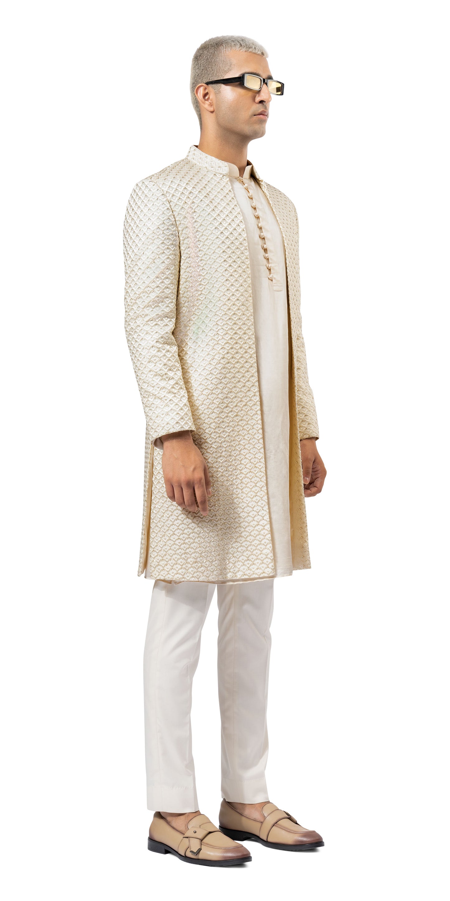 Vanilla Lamp Highlight Open Sherwani