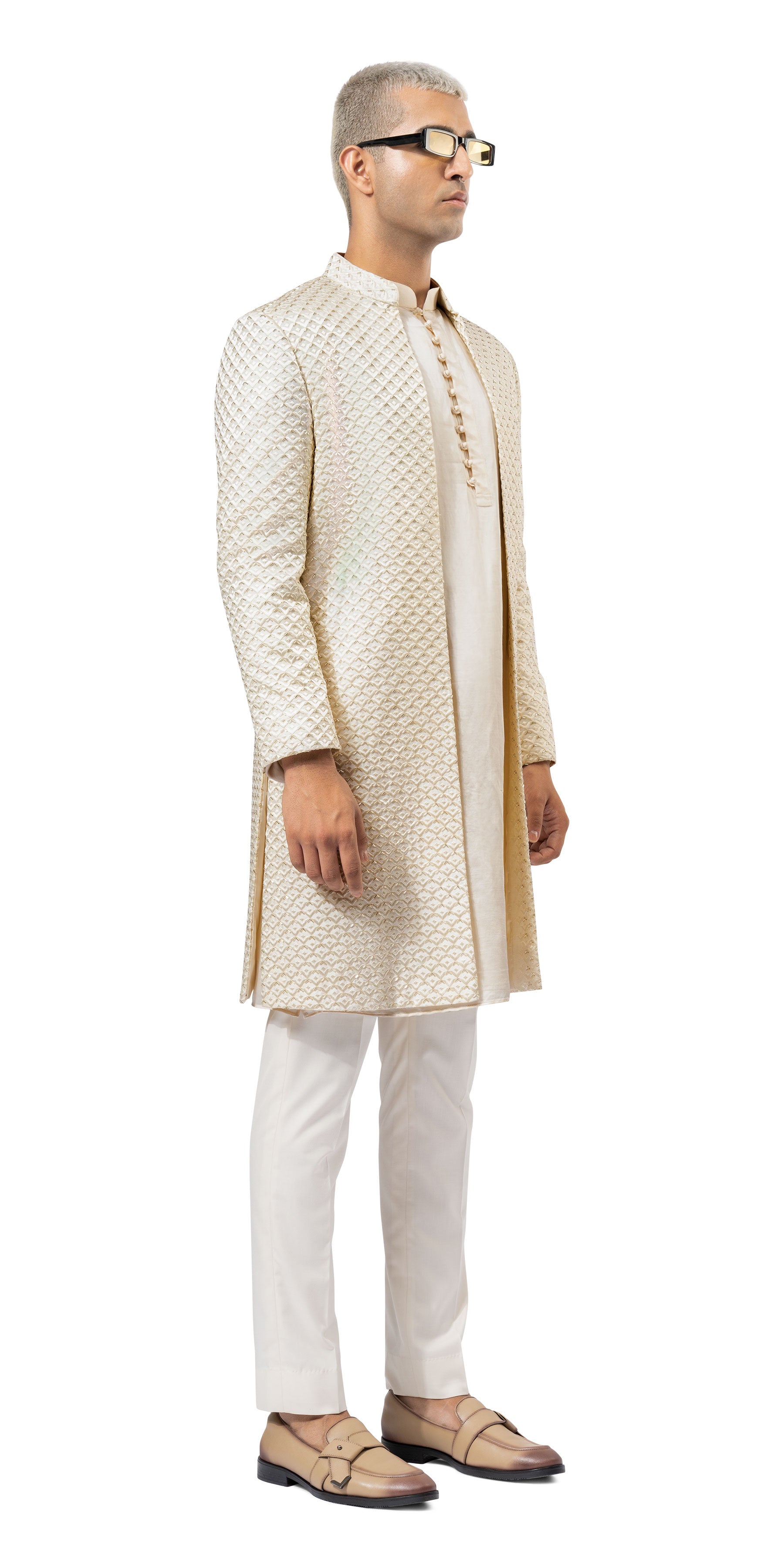 Vanilla Lamp Highlight Open Sherwani