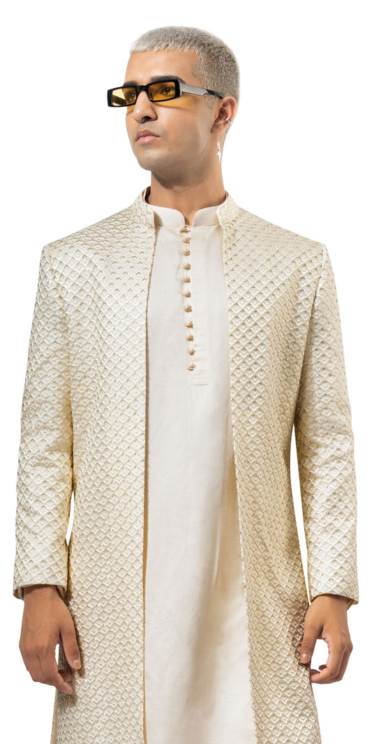 Vanilla Lamp Highlight Open Sherwani